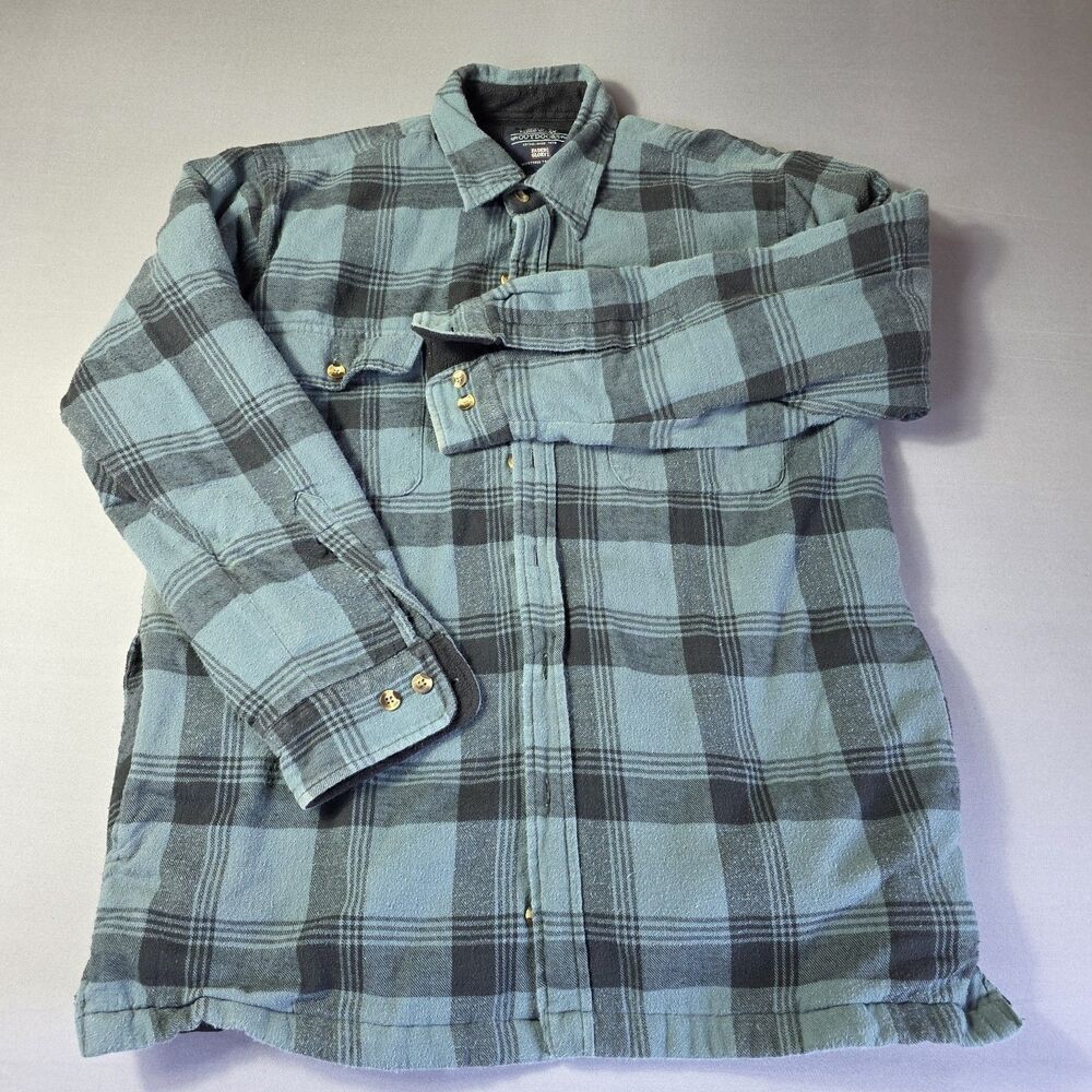 Faded Glory Outdoors Lined Flannel Shirt Jacket Mens Sz M (38/40) Button Down